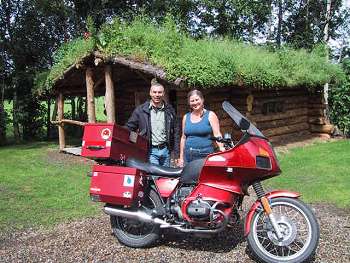 Peter and Carol at Freek's log cabin.