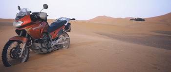 In the sand in Morocco.