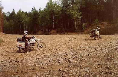 Riding the big rocks in Siberia.