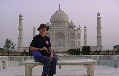 Doris Maron at the Taj Mahal, India.