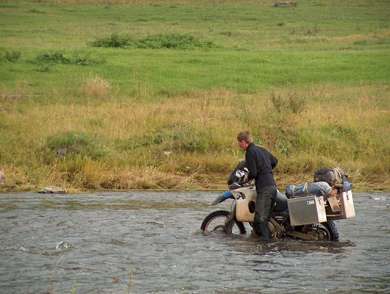 Ilja fords his first river.