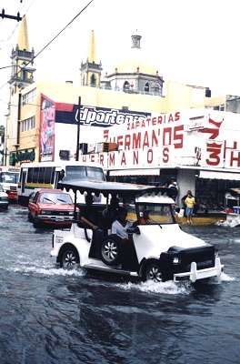 Flooded streets in Mexico.