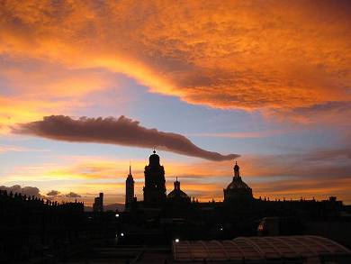 Mexico City sunset.
