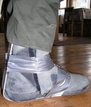 How to fix a broken ankle with duct tape.