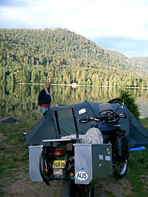 Lakeside camping in Italy.