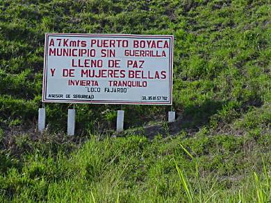 Colombian road sign.