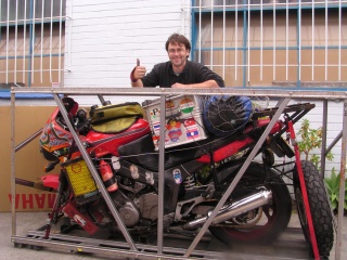 Crating the bike to ship to New Zealand.