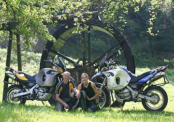 Tommy and Rosa with bikes.