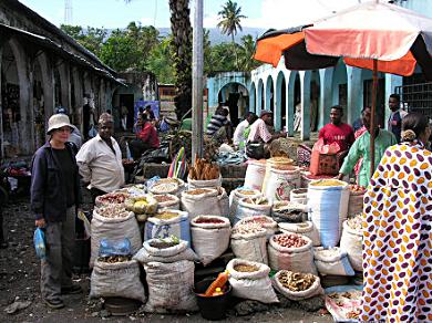 Kay at market in Comoros.