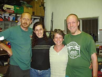 Our hosts at Dakar Moto's, Javier & Sandra, and us still able to smile!