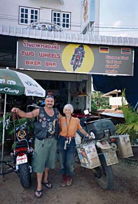 Biker bar in Nong Khai, Thailand.