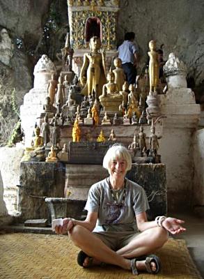 At the temple in Laos.