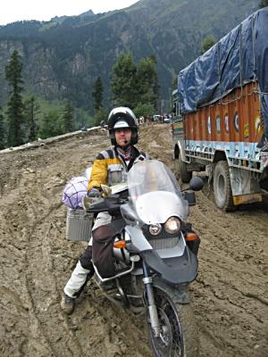 Mud road in the Himalayas.