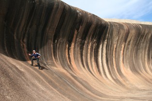 Hamish riding the wave in Australia's outback.