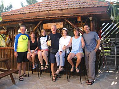 Grant Davis, Alanna Skillington, Susan Markwell, Pat, Liz Bashford, Belinda and John Skillington in Turkey.