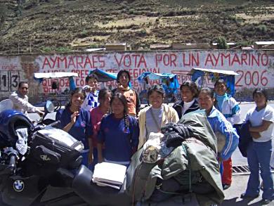 Protest near Cusco, Peru.