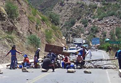 Roadblock near Cusco, Peru.