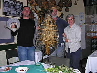 The owner and a local character at Hotel Pelikan on the way to Podgorica.