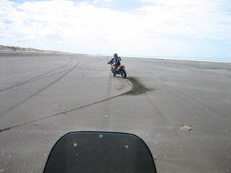 Riding on the beach.