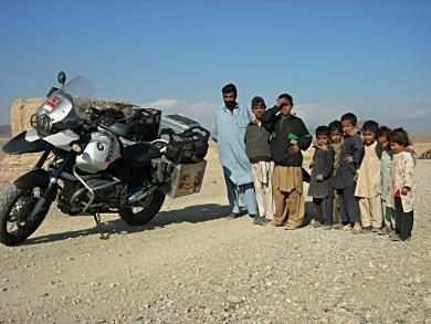 Locals with bike.