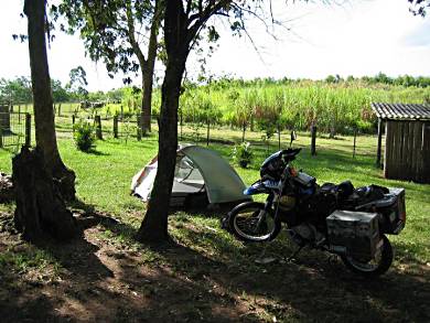 Motorcycle camping in Brasil.