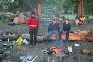 Fish baked over the fire.