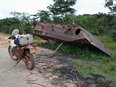 Abandoned tanks by the roadside, Angola.