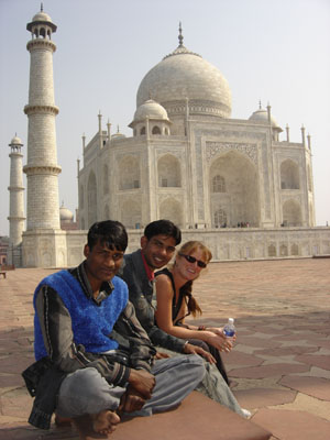 Alanna and friends at the Taj Mahal, India.