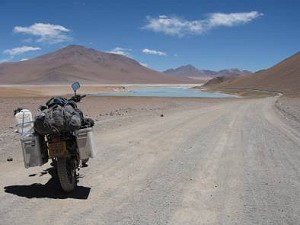 by Matt Slater, UK; Approaching Laguna Salada, in the surreal volcanic landscape of South West Bolivia, Yamaha XT600E.