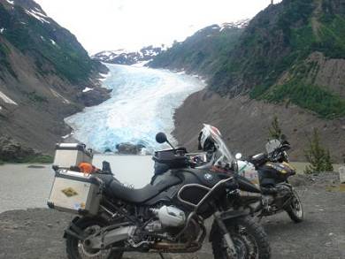 Salmon Glacier (up a long dirt road that supports some gold mines) - the road snakes up the mountain across from the glacier.