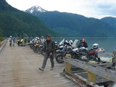 At the jetty at Stewart - where timber is loaded onto ocean going ships.