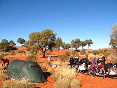 Camping in the outback in Australia.