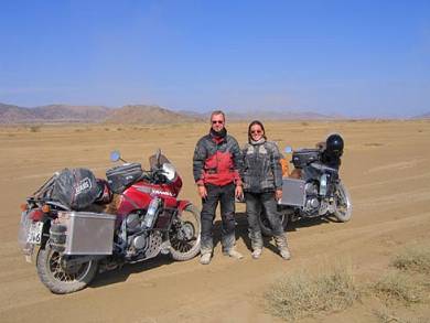 Crossing desert in Pakistan.