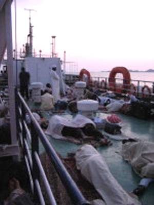 Deck of ferry from Wadi Haifa.