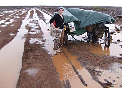 Muddy road to Marsabit, Kenya.