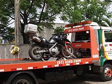 Recovered bike on its way to be repaired.
