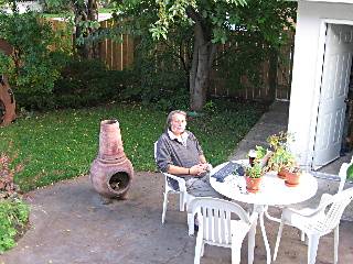 Derek Fairless in Stephan's back yard.