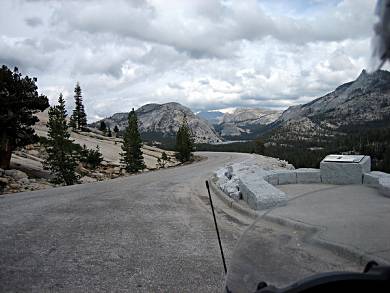 Yosemite National Park, views from motorcycle.