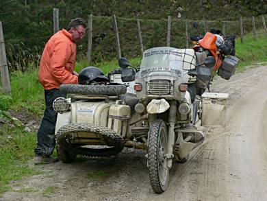Muddy roads don't stop Hubert's rig.