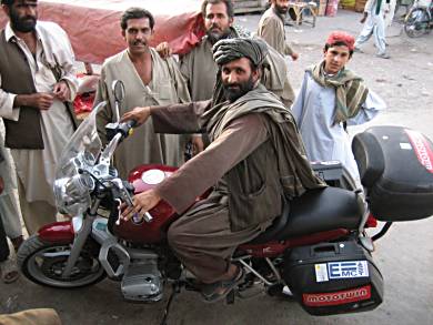 Locals try out the BMW in Iran.
