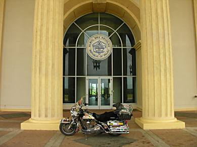 Outside the new Palau Parliament building.