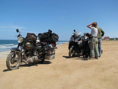 Trinny and Piggy at the Seaside - Skeleton Coast, Namibia.
