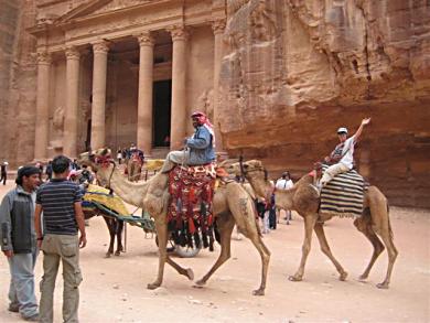 Thats Belinda on the camel at Petra Jordan!