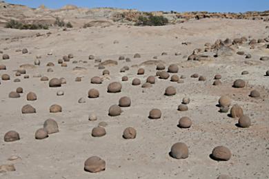 Rock balls in Ischigualasto Provincial Park, Argentina.