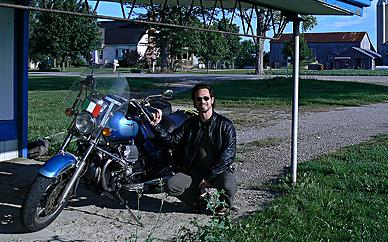 Claudio Giovenzana with Moto Guzzi.