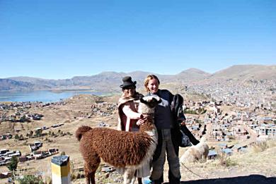 Jolanta makes a new friend in Peru.