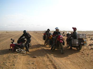 Canadian lads on KLRs, road to Marsabit, Kenya.