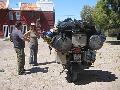 Wide load, there is a motorcycle under all that gear and no camping gear!