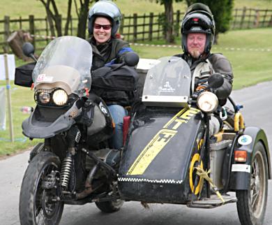 Andy and Maya with their sidecar.