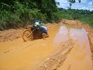 by David Breedon, Australia; Deep in the Colombian jungle avoiding the road that was supposed to be held by FARC guerrillas; KLR 650.